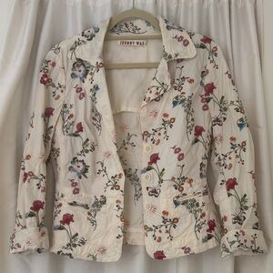 Johnny Was Floral Embroidered Blazer, Size M